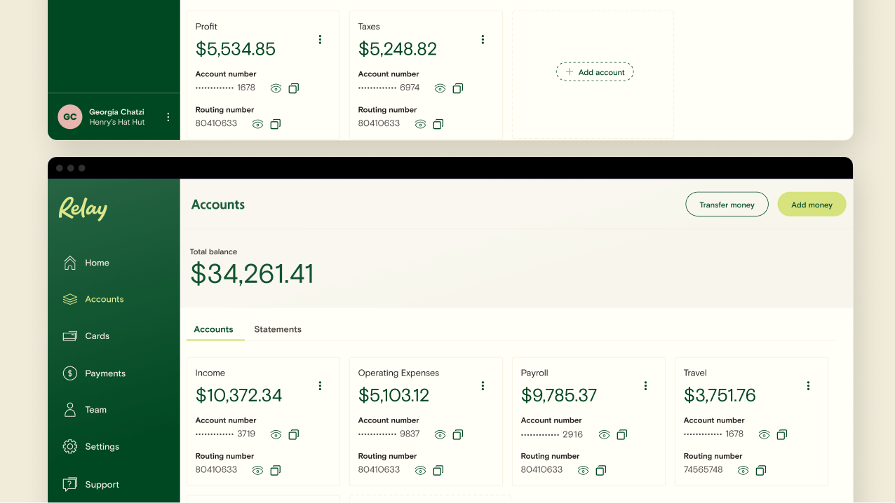 Multiple checking accounts for Operating and Expenses