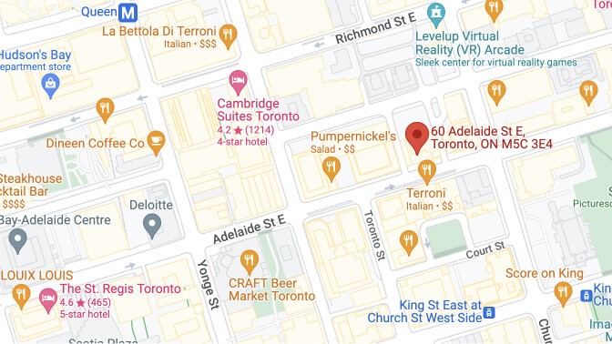 Relay Toronto office located near Adelaide and Yonge street