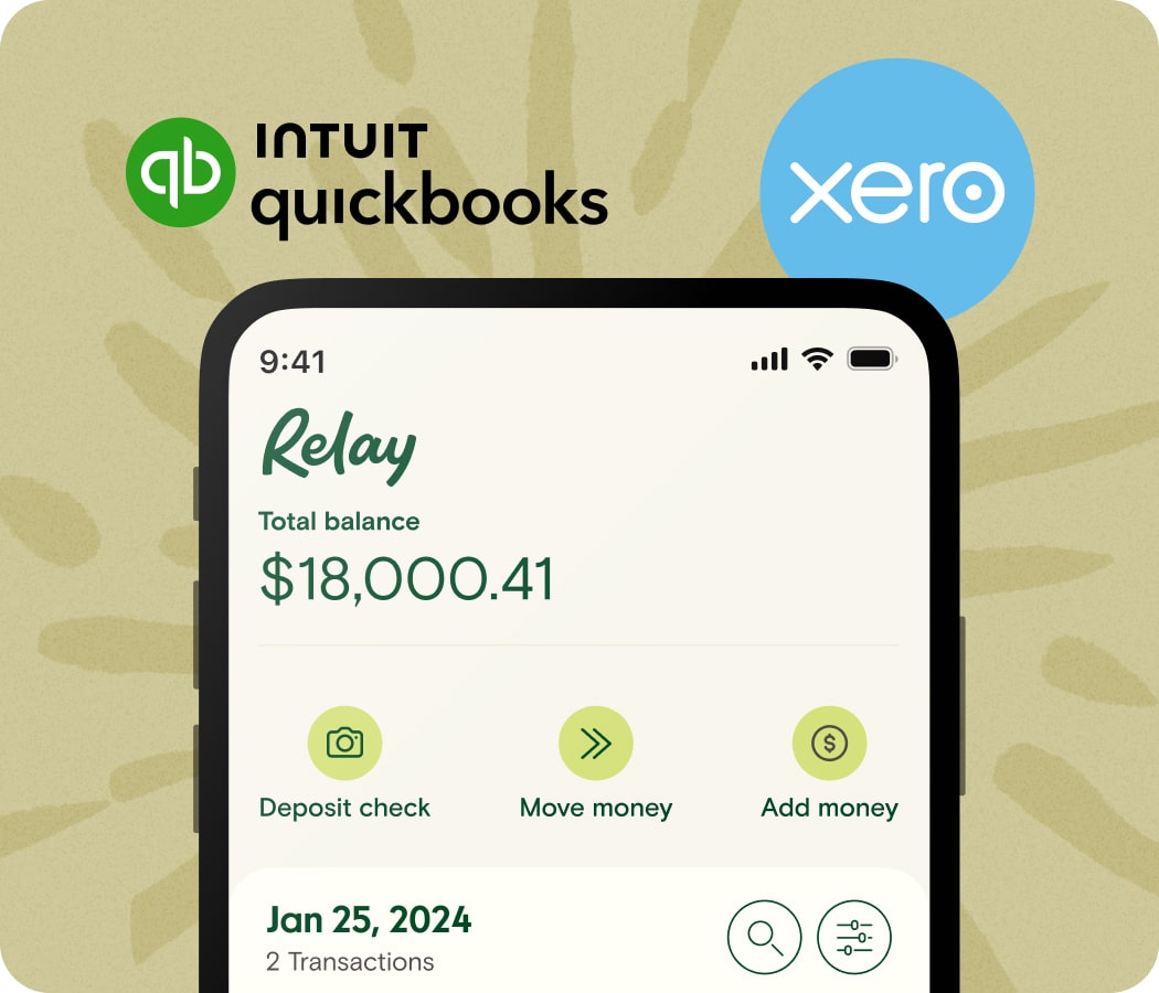 Relay mobile app with Xero and QuickBooks Online integrations