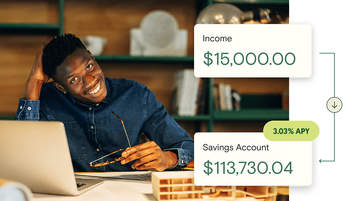 Income account with $15000 transfering to a savings account