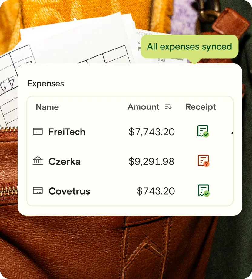 A picture of a bag with marketing expenses graphic on top