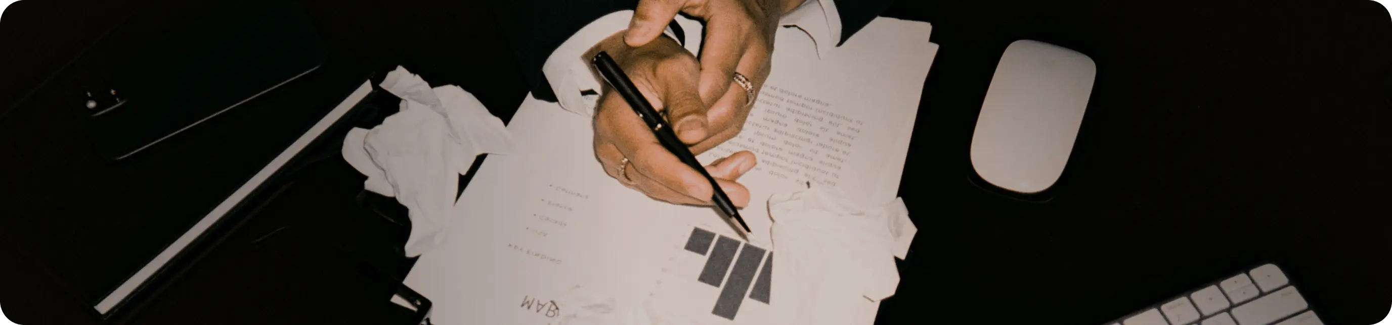 A man doing his paperwork