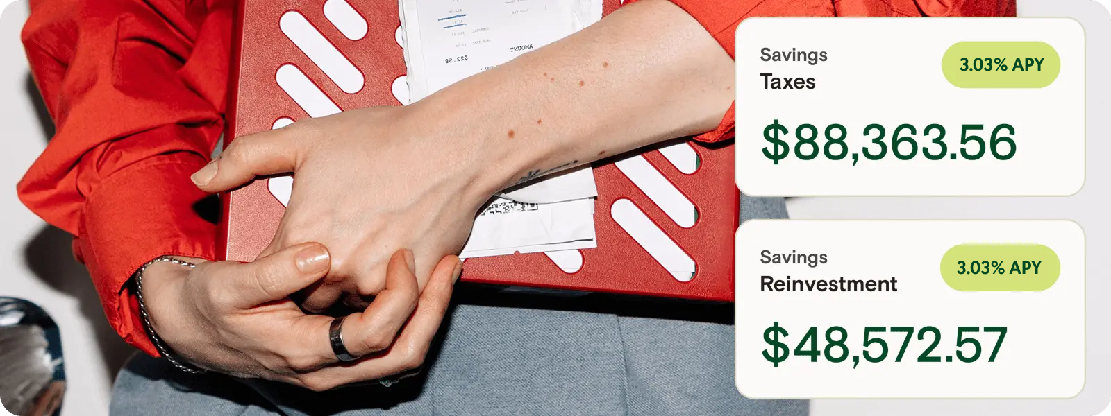 Person holding their files