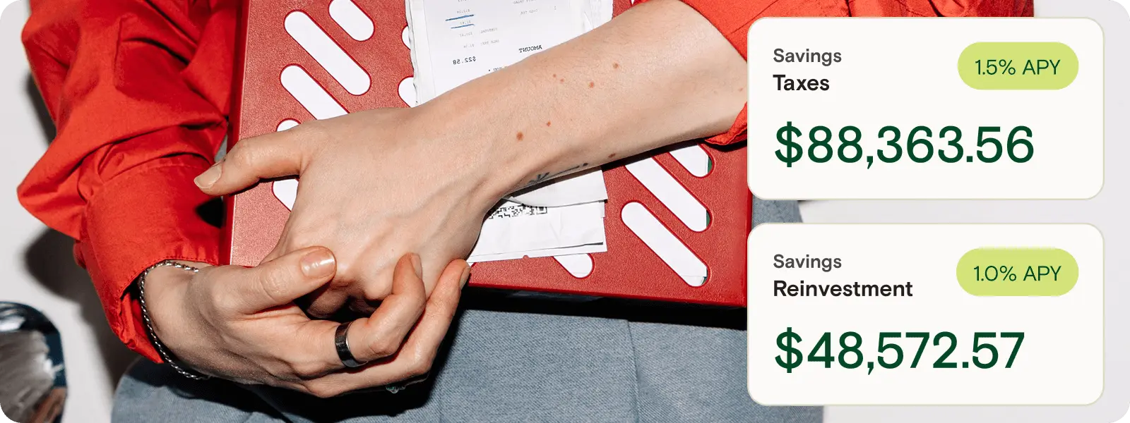 Person holding their files